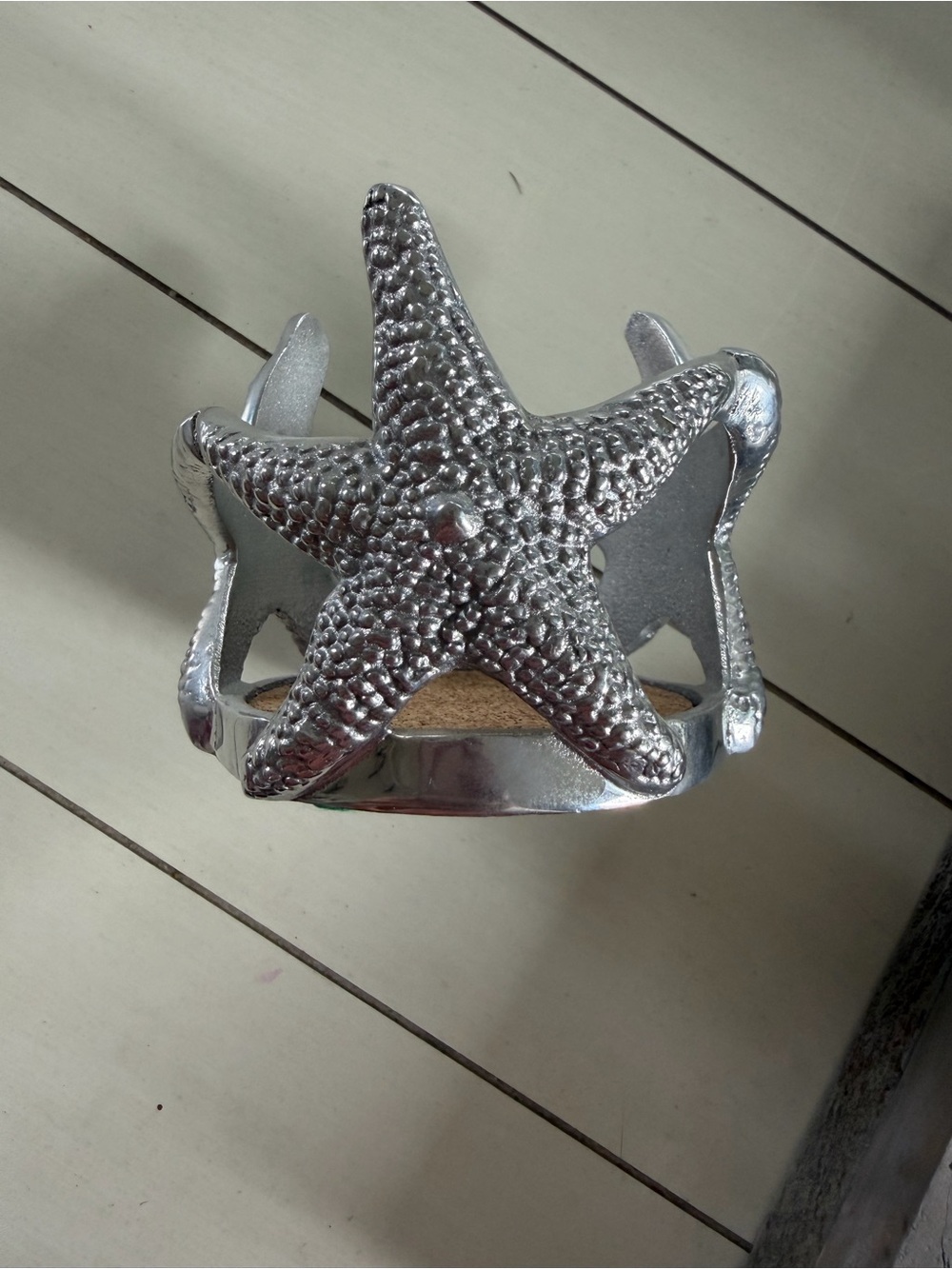 Decorative Silver Starfish Candle or wine Holder - Coastal Home - Mariposa brand